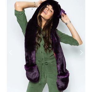 Spirithoods Midnight Wolf purple festival hood with ears